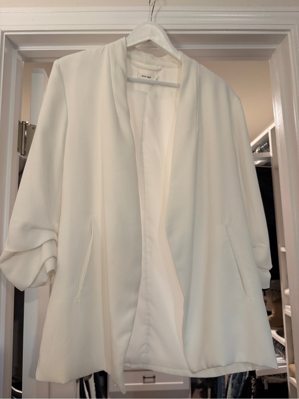 Mod Ref Ivory Open-Front Blazer